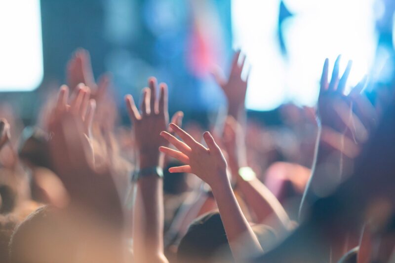 hands raised in worship